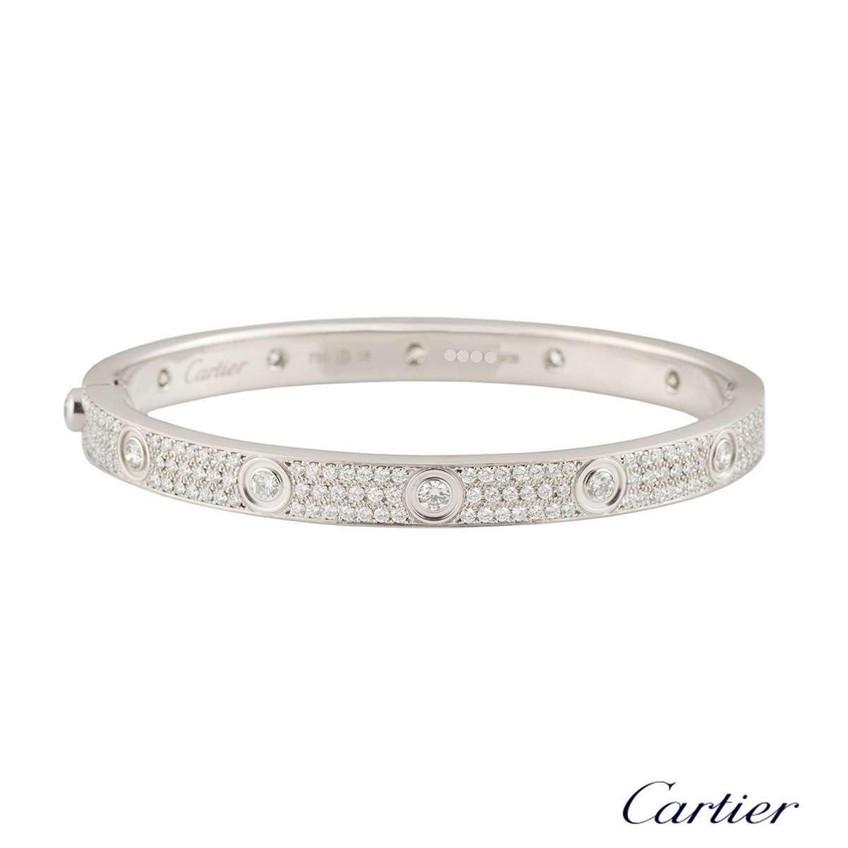 cartier love diamond pave bracelet